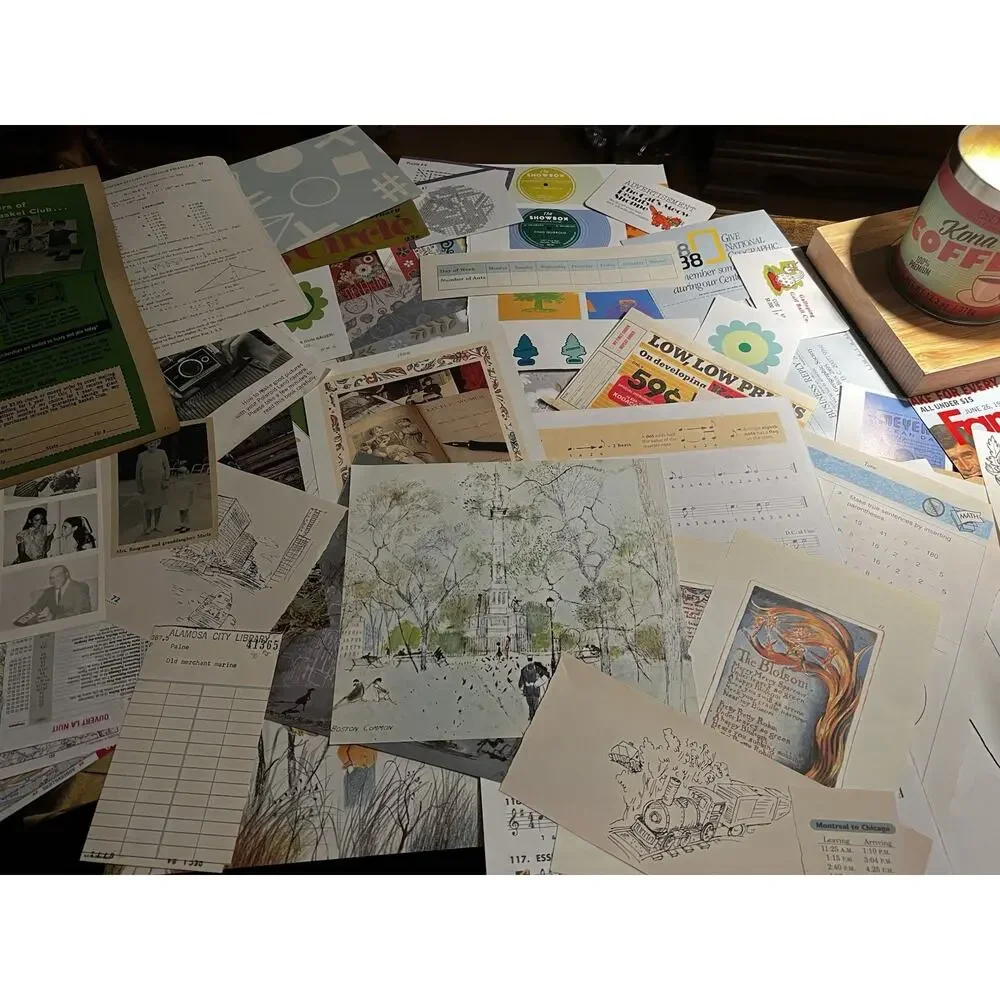 100 Pc Vintage Ephemera Curated Mixed Media for junk journals, scrapbooks, etc
